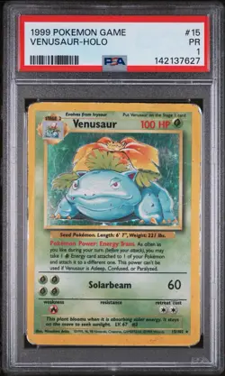 PSA 1 1999 POKEMON BASE SET #15 VENUSAUR-HOLO - Image 2