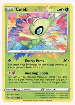 Pokemon TCG: Celebi Amazing Rare~009/185~Vivid Voltage~NM - Image 1