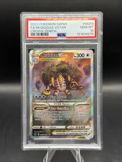 2023 POKEMON SWORD & SHIELD CROWN ZENITH #GG55 FULL ART/REGIGIGAS VSTAR PSA 10 - Image 1