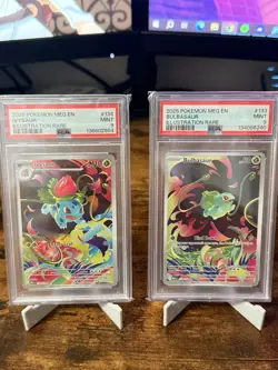 2025 Pokemon Mega Evolution Bulbasaur 133 + Ivysaur 134 PSA 9 - Image 1