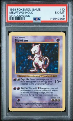 1999 Pokemon Shadowless 10 Mewtwo Holo PSA 6 146547809 - Image 1