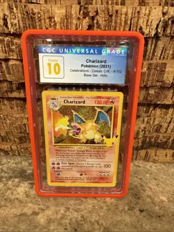 CHARIZARD Celebrations Base Set Holo #4 CGC 10 Pristine Pokemon - Image 1