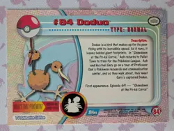 2000 Topps Pokemon Blue Logo TV Animation Edition Doduo/Dodrio #84/85 - Image 3