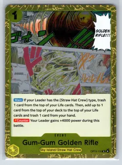 Gum-Gum Golden Rifle OP15-116 Rare Adventure on Kami's Island One Piece Foil NM - Image 1