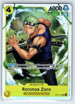 Roronoa Zoro OP15-113 Super Rare Adventure on Kami's Island One Piece Foil NM - Image 1