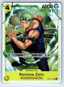 Roronoa Zoro OP15-113 Super Rare Adventure on Kami's Island One Piece Foil NM - Image 1