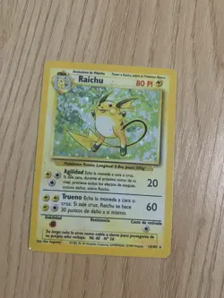 Pokemon TCG Raichu Base Set Holo Shadowless Spanish Rare Card 14/102 MP Vintage - Image 1