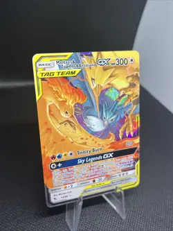 Pokemon Moltres Zapdos Articuno GX TCG Holo Card 44/68 Tag Team - Image 3