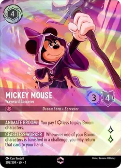 Mickey Mouse - Wayward Sorcerer (Enchanted) - Near Mint Holofoil Lorcana - Image 1