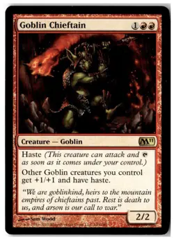 MTG Goblin Chieftain - Magic 2011 (M11) Moderately Played English - Image 1
