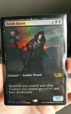 MTG Death Baron M19 Exclusive Convention Foil Promo x1 - Image 1