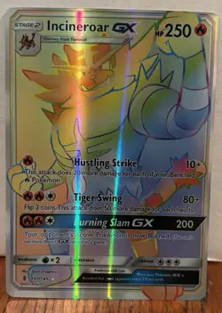 Pokemon Incineroar GX Secret Rare Full Art Holo 147/145 SM-Guardians Rising - Image 1