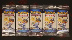 5x SEALED Pokemon 2017 GENERAL MILLS Sun and Moon MINI PACK 3-Card Cereal Box#1 - Image 1