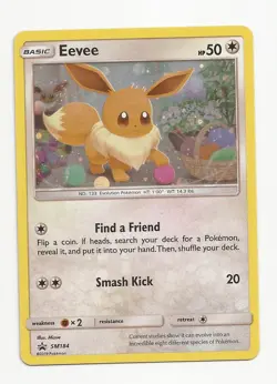 Pokemon Eevee SM184 Cosmos Holo Promo TCG Card English Mizue - Image 1