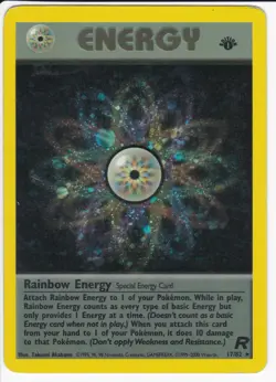 Rainbow Energy 17/82 Holo Rare Team Rocket Pokemon 1st Edition Holo Damaged - Image 1