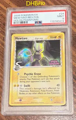 Pokemon Mewtwo EX Holon Phantoms Reverse Holo Rare #24 PSA 9 Mint - Image 1