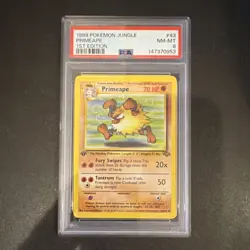 Pokemon Wizards Primeape Jungle 1st Edition 43/64 Uncommon English 1999 PSA 8 - Image 1