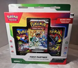 Pokemon TCG First Partner Illustration Collection Series 1 Box 3 Packs Promo - Image 2