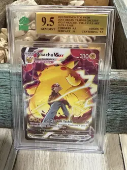 Pokemon TCG Lost Origin Trainer Gallery Pikachu VMAX TG17/TG30 MNT graded 9.5 - Image 1