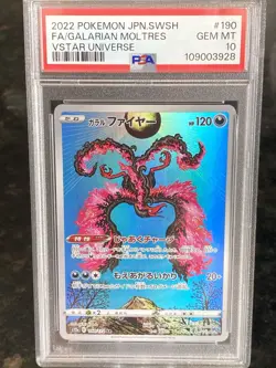 Pokemon TCG PSA 10 Galarian Moltres 190/172 VSTAR Universe - Image 1
