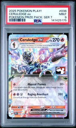 Pokemon Play! Prize Pack Series 7 #036 - PSA Mint 9 - CERULEDGE ex - Image 1