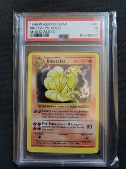 Ninetales #12 Holo Shadowless 1999 Pokemon Card Game PSA EX 5 - Image 1
