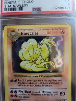 Ninetales #12 Holo Shadowless 1999 Pokemon Card Game PSA EX 5 - Image 2