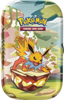 Pokemon TCG Scarlet and Violet Prismatic Evolutions Mini Tin Jolteon - Image 1