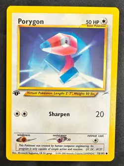 Pokemon 2002 Neo DESTINY 1st Edition PORYGON 78/105 NM - never played - Image 1