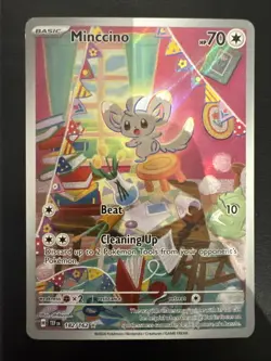 Minccino 182/162 Temporal Forces Illustration Pokemon Pack Fresh Ultra Rare - Image 1