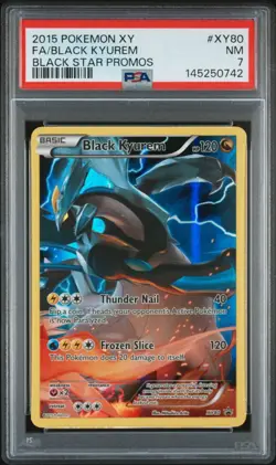 2015 POKEMON XY BLACK STAR PROMOS #XY80 FULL ART/BLACK KYUREM PSA 7 - Image 1