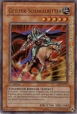 YU-GI-OH, GEISER-SCHAKALRITTER, UR, AST-DE071, 1. Auflage, TOP - Image 1