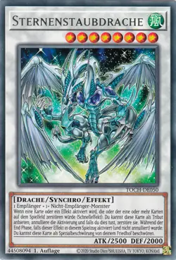 YU-GI-OH, STERNENSTAUBDRACHE, R, TOCH-DE050, 1. Auflage, TOP - Image 1
