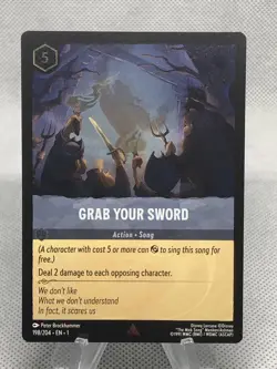 Disney Lorcana Grab Your Sword 198/204 The First Chapter Cold Foil *PWE* - Image 1
