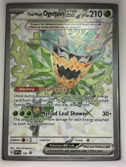 Teal Mask Ogerpon ex Ultra Rare SV: Scarlet & Violet Promo Cards 166 NM - Image 1