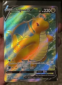 Pokemon TCG Dragonite v Full Art Holo Ultra Rare Card Pokemon Go 076/078 NM/M - Image 1