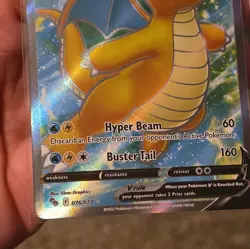 Pokemon TCG Dragonite v Full Art Holo Ultra Rare Card Pokemon Go 076/078 NM/M - Image 5