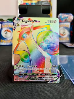 Rainbow Pokemon card AEGISLASH VMAX - Image 1