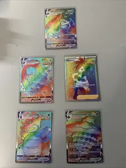 Pokemon TCG SWSH06 Chilling Reign Rainbow Holo Secret Rare Lot - 5 Cards NM - Image 1