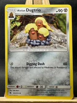 Alolan Dugtrio Yuka Morii Pokemon Trading Card Game SM - Lost Thunder 123/214 NM - Image 1