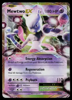 Pokemon Card - Mewtwo EX Evolutions 52/108 Holo EX Rare - Image 1