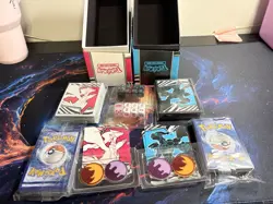 Pokemon Black Bolt & White Flare etb with 75 bulk cards & extras NO PACKS - Image 1