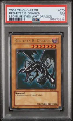Yu-Gi-Oh! TCG Red-Eyes B. Dragon LOB PSA 7 - Image 1