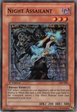 Yugioh Night Assailant AST-080 Common 1st Edition NM - Image 1