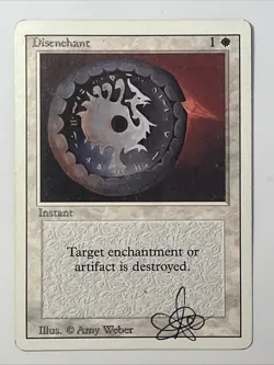 MTG 1X DISENCHANT REVISED ( 3RD EDITION) LIGHTLY PLAYED SIGNED - Image 1
