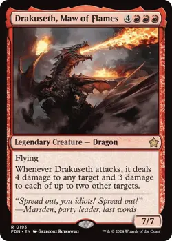 Drakuseth, Maw of Flames - 0193 - Foundations - MTG - NM - Rare --- FOIL - Image 1