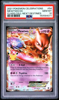 PSA 10 GEM MINT Mewtwo EX 54/99 Celebrations Classic Collection Holo Pokemon TCG - Image 1
