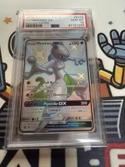2019 POKEMON SUN & MOON HIDDEN FATES #SV59 FULL ART/MEWTWO GX PSA 10 - Image 2