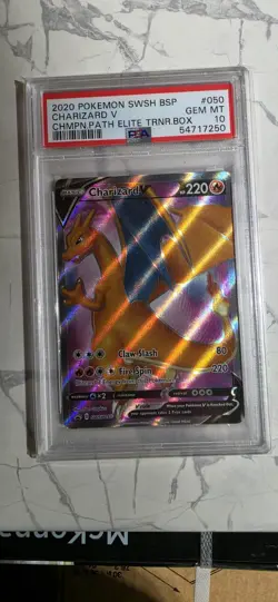 2020 Pokemon Champions Path ETB Promo Charizard V SWSH050 PSA Gem Mint 10 - Image 1
