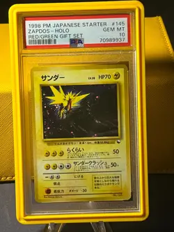 PSA 10 Zapdos #145 Holo Red/Green Gift Set Japanese Pokemon 1998 - Image 1